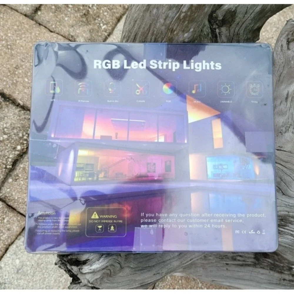 16.4FT RGB LED Party Strip Lights Waterproof Flexible with 44 Key Remote 12V